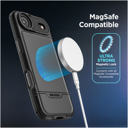 Encased Rebel Case iPhone 17 Air with Belt Clip Holster - Black