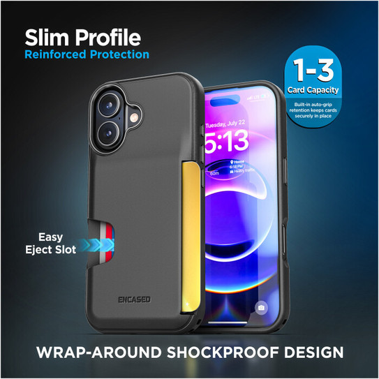 Encased Cache Cell Wallet Case iPhone 17 - Black