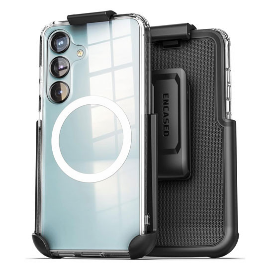 Encased Clearback Case Samsung Galaxy S26+ Plus with Belt Clip Holster - Clear