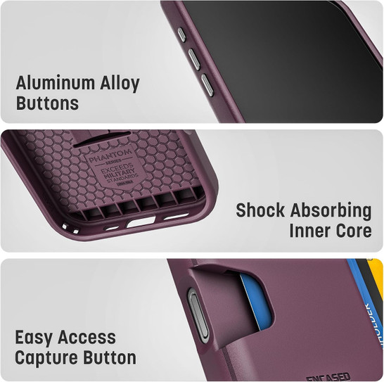 Encased Cache with Built-in Card Holder Slot Case iPhone 18 Pro Max - Burgundy