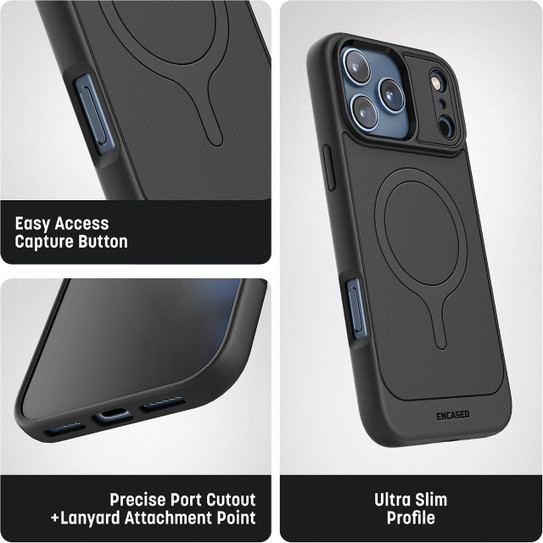 Encased Thin Armor Wallet Case iPhone 18 Pro Max - Black