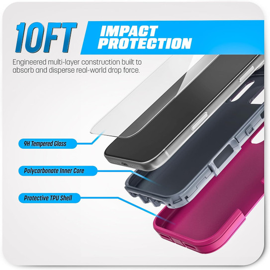 Encased Ranger with Screen Protector Case iPhone 18 Pro - Pink