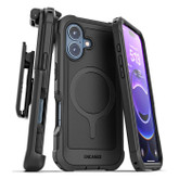 Encased Falcon Shield Case iPhone 17 with Belt Clip Holster and Built-In PET Screen Protector - Black