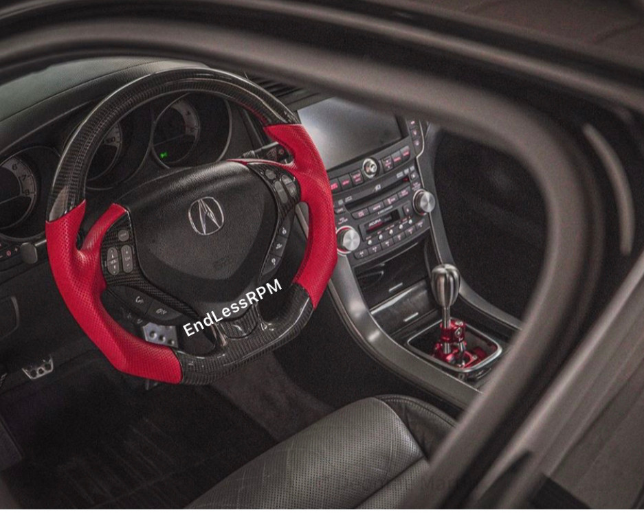custom acura tl steering wheel carbon fiber and woodgrain