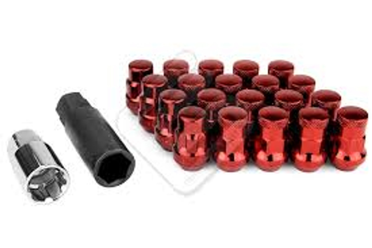 Wheel Mate Muteki SR35 Close End Lug Nuts w/ Lock Set - Red 12x1.50 35mm 