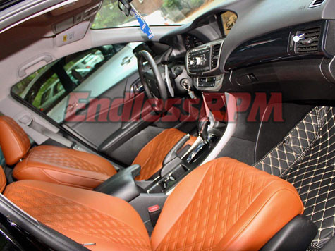 Soillar Front Bottom Leather Seat Cover – For Honda Accord Sedan 2013-2017 – OEM Style, Microfiber