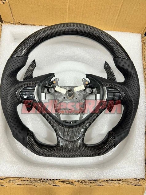 ACURA TSX 2009-2014 - Carbon Fiber Steering Wheel w/ faceplate and paddle shifters cu2