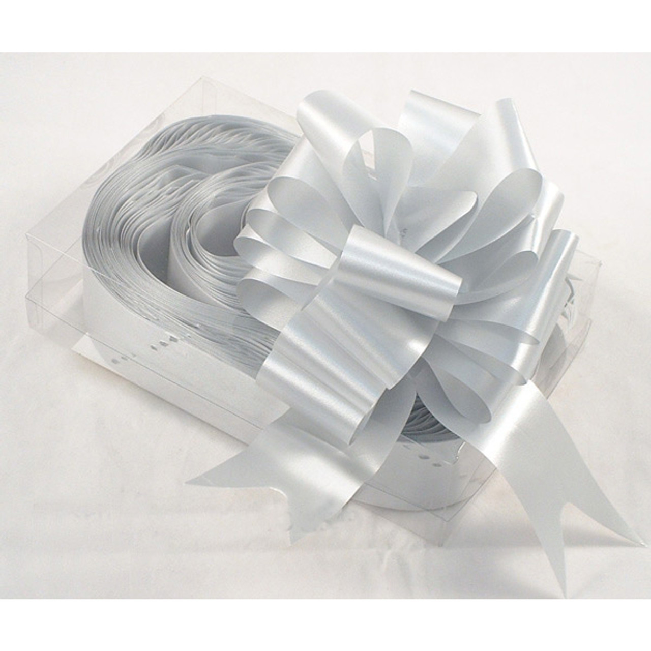 Florists Pull Bows by Oasis 5cm Box of 20 Silver makes 15cm bows 
