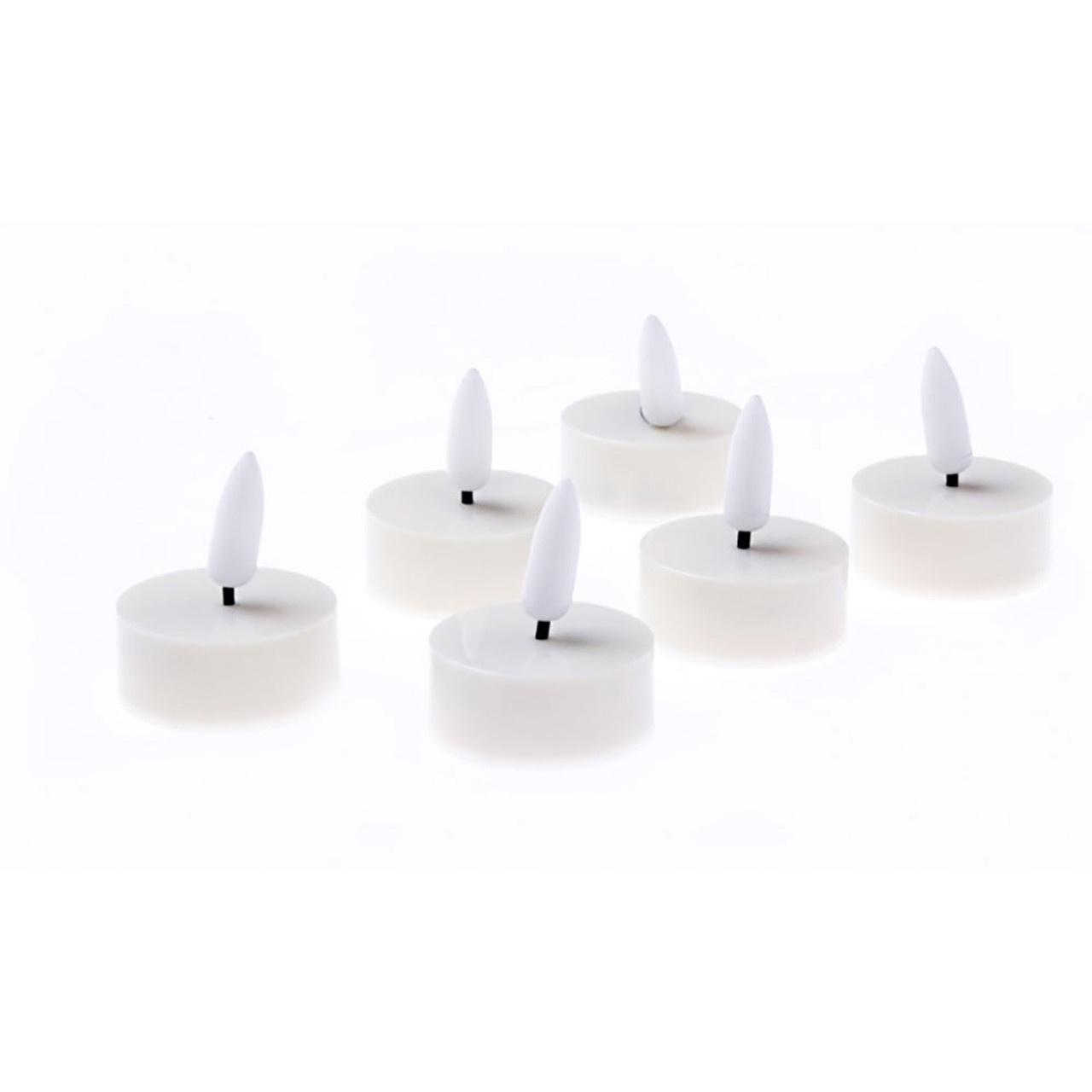 Remote Control Battery LED White Tealight Candles Set of 6