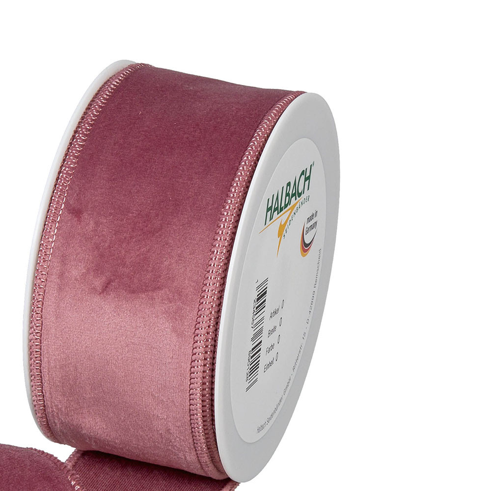 Velvet fabric ribbon 50mm x8m Dusky Pink