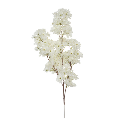 Cherry Blossom Branch Artificial White