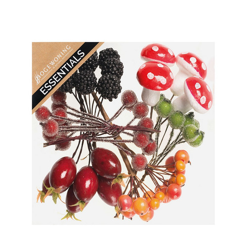 Autumn Artificial Craft Fruit and Berry On Wire Variety Box
