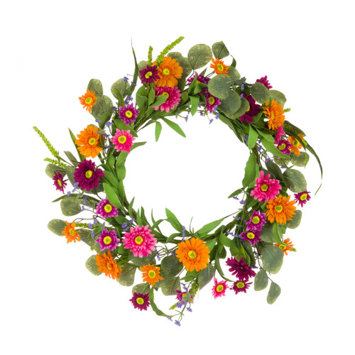Artificial Gerbera and Daisy Flower Mix Wreath