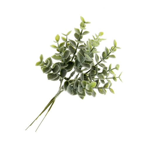 Bunch of 3 Frosted Artificial Green Eucalyptus Picks