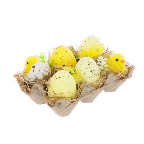 Spring Easter Egg and Chick Carton Tray