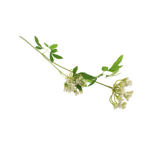 Artificial Lace Flower and Leaf Spray White