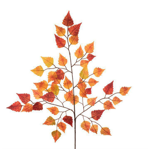 Faux Silk Autumn Birch Leaf Spray