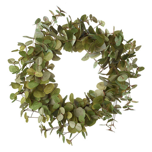 Faux Silk Green Artificial Eucalyptus Leaf Wreath