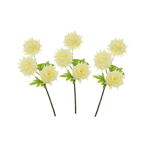 Artificial Seeded Cream Pom Flower Spray