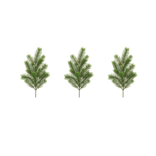 Pack of 3 Artificial Green Nordic Spruce Pine Sprays
