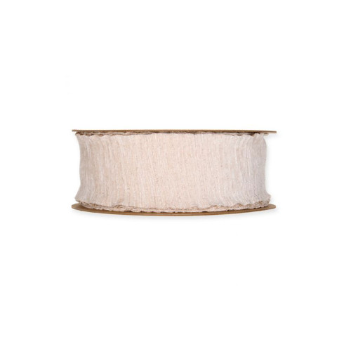 Chenille Velvet Ribbon Roll Cream