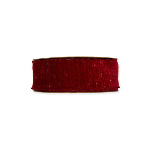 Chenille Velvet Ribbon Roll Wine Red