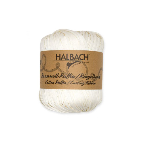 Cotton Raffia Curling Ribbon White