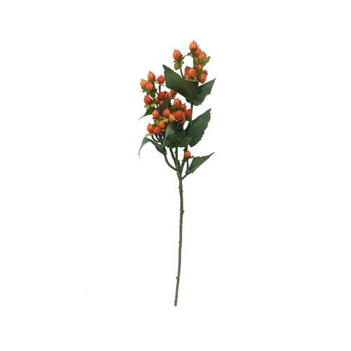 Artificial Hypericum Orange Red Berry Branch