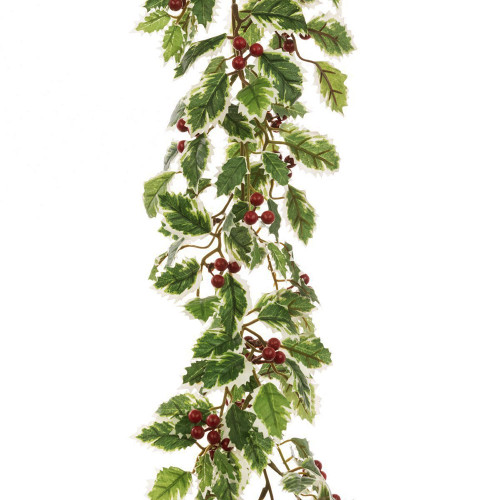 Artificial Variegated Holly Garland