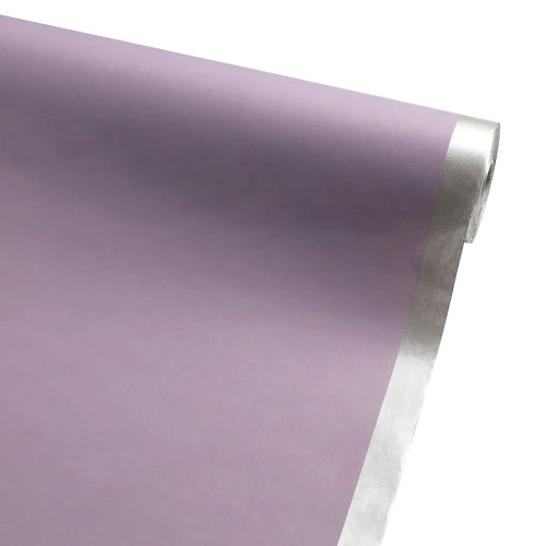 Pastel Purple Kraft Paper Roll With 3cm Silver Edge