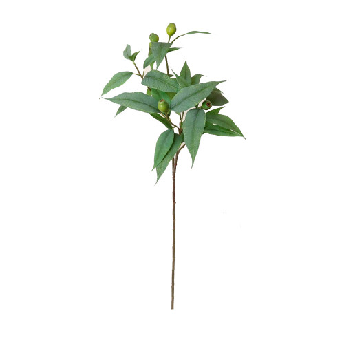 Artificial Eucalyptus Gumnut Fruit And Foliage Stem green
