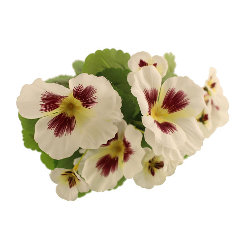 Artificial Pansy Flower Bush white