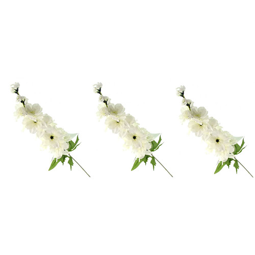 Three Faux Silk Delphinium Stems