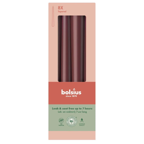 Bolsius Taper Dinner Candles burgundy