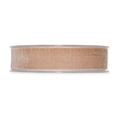 Velvet Fabric Ribbon 25mm x 9m Beige