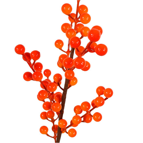 Seasonal Round Berry Stems Orange