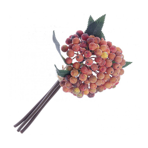 Artificial Berry Bundle 25cm/10 Inches Tall x 3 Stems Matt White Green