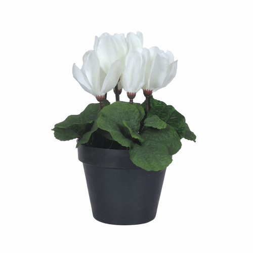 Faux Silk White Magnolia Flower Bush in a Pot