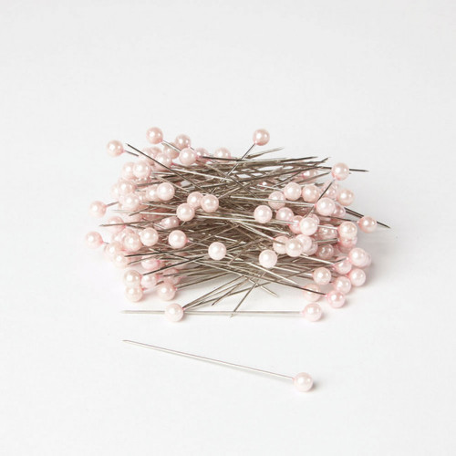 Pearl Head Pins 6cm Pink (x100)