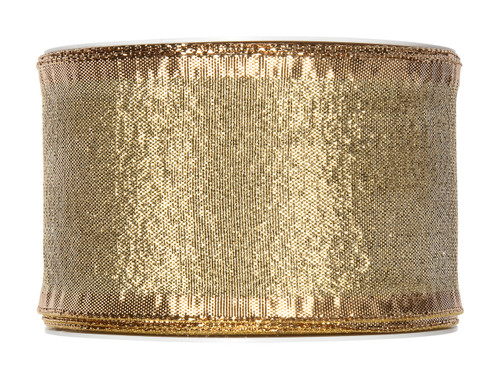 Metallic Gold Christmas Ribbon Fabric 60mm x25m