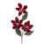 Rich Red Velvet Magnolia Spray with Gold Glitter Detail