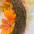 Autumn Rattan Faux Silk Foliage Wreath with Artificial Pumpkins detail