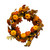 Autumn Rattan Faux Silk Foliage Wreath with Artificial Pumpkins