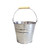 Medium Bright Zinc Bucket with Wooden Handle