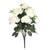 Faux Silk Artificial 9 Head Rose Flower Bunch White