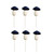Pack of 6 Velvet Autumn Mushroom  Picks blue