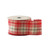 Red, Cream, Green Check Seasonal Ribbon Wired Edge 63mm x 9m Roll