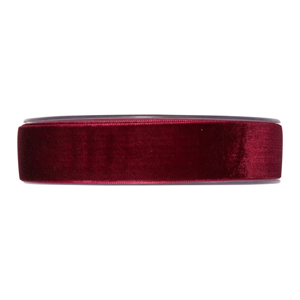 Velvet fabric ribbon 25mm x9m Wine Red