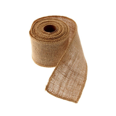 FiveSeasonStuff Natural Burlap Hessian Jute Ribbon Roll (Blue & Red Flowers)