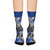 Title: Unisex Fode Floral Blues Sublimation Crew Socks-Classic Style Crew Socks | Fodeliah